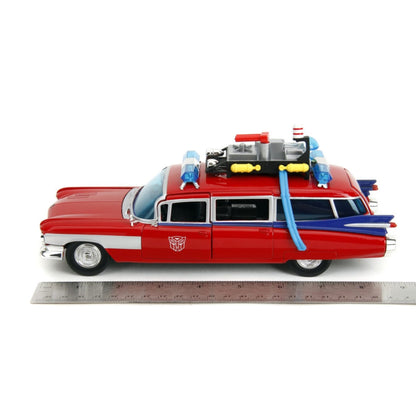 Jada Toys Hollywood Rides Ghostbusters ECTO 1 X  Optimus Prime Mash up 1:24 Scale Diecast Vehicle