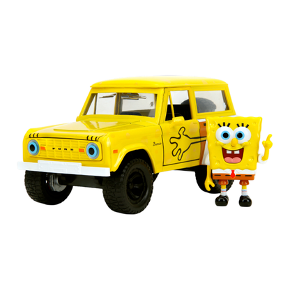 Jada Toys Spongebob Squarepants 1972 Ford Bronco (with Spongebob) 1:24 Scale Diecast Vehicle