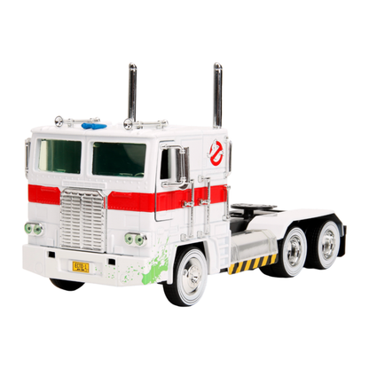 Jada Toys Hollywood Rides Optimus Prime X Ghostbusters Ecto 1 Mash up 1:24 Scale Diecast Vehicle