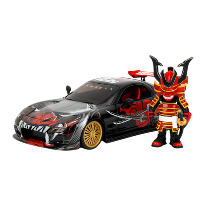 Jada Toys Lab Monkeys 1:24 Mazda RX 7 Diecast Vehicle with SARU 3.25" Figure