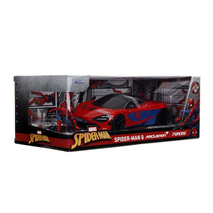 Jada Toys Hollywood Rides Spider Man with McLaren 720S 1:24 Scale Diecast Vehicle Set