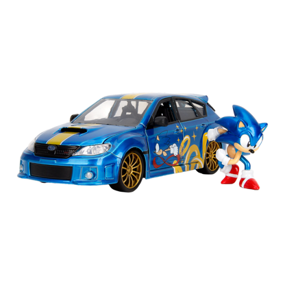 Jada Toys Sonic the Hedgehog Subaru STI with Sonic Figure 1:24 Scale Diecast Vehicle