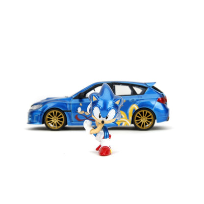 Jada Toys Sonic the Hedgehog Subaru STI with Sonic Figure 1:24 Scale Diecast Vehicle