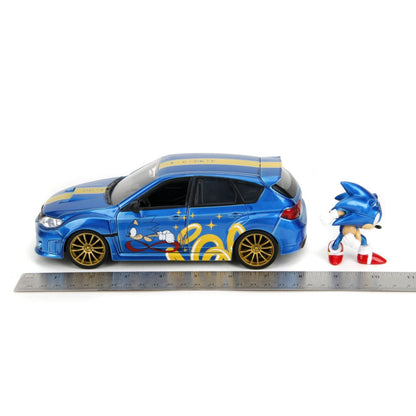 Jada Toys Sonic the Hedgehog Subaru STI with Sonic Figure 1:24 Scale Diecast Vehicle