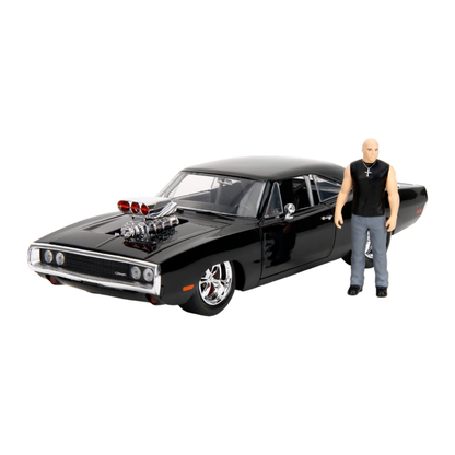 Jada Toys Fast & Furious 1970 Dodge Charger w/Dom Toretto 1:24 Diecast Set