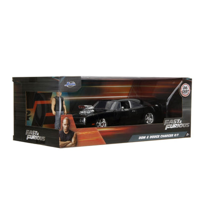 Jada Toys Fast & Furious 1970 Dodge Charger w/Dom Toretto 1:24 Diecast Set