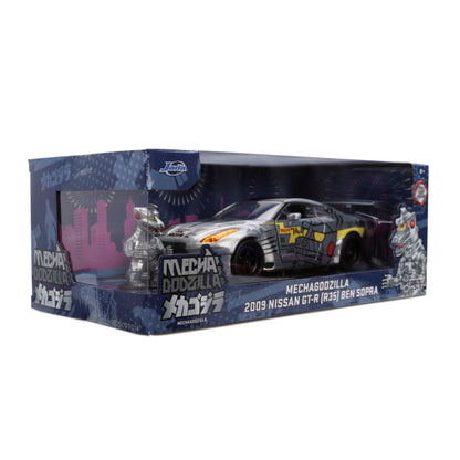 Jada Toys Godzilla 2009 Nissan GT R R35 Ben Sopra 1:24 Scale Diecast Vehicle (with Figure)