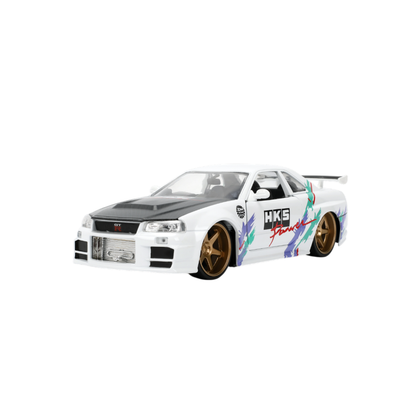 Jada Toys JDM Tuners 2002 Nissan Skyline GTR R34 1:24 Scale Diecast Vehicle