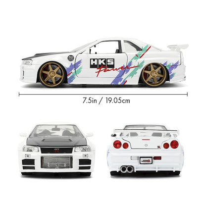 Jada Toys JDM Tuners 2002 Nissan Skyline GTR R34 1:24 Scale Diecast Vehicle