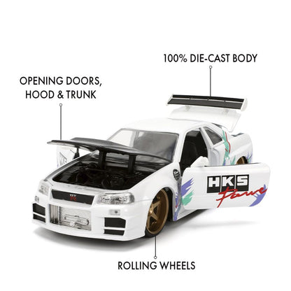 Jada Toys JDM Tuners 2002 Nissan Skyline GTR R34 1:24 Scale Diecast Vehicle