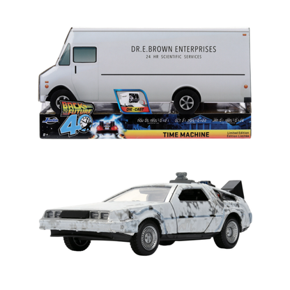 Jada Toys Back to the Future Delorean (Frosted) 1:32 Scale Vehicle with Truck Box (SDCC Exclusive)