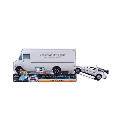 Jada Toys Back to the Future Delorean (Frosted) 1:32 Scale Vehicle with Truck Box (SDCC Exclusive)