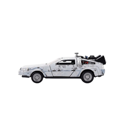 Jada Toys Back to the Future Delorean (Frosted) 1:32 Scale Vehicle with Truck Box (SDCC Exclusive)