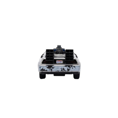 Jada Toys Back to the Future Delorean (Frosted) 1:32 Scale Vehicle with Truck Box (SDCC Exclusive)