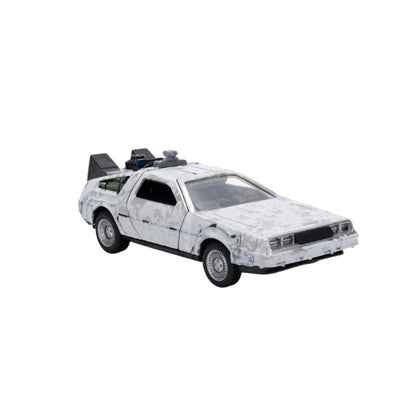 Jada Toys Back to the Future Delorean (Frosted) 1:32 Scale Vehicle with Truck Box (SDCC Exclusive)