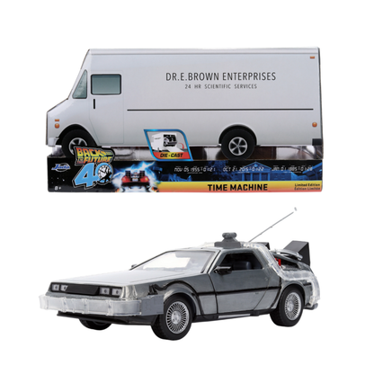 Jada Toys Back to the Future Delorean 1:24 Scale Vehicle with Truck Box (SDCC Exclusive)