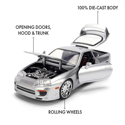 Jada Toys JDM Tuners 1995 Toyota Supra (Silver) 1:24 Scale Diecast Vehicle