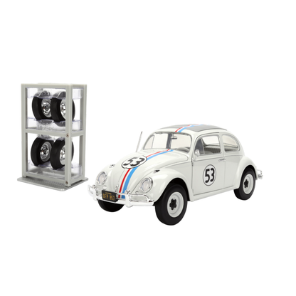 Jada Toys Herbie the Lovebug VW Beetle (with Wheel Rack) 1:24 Scale Diecast Vehicle