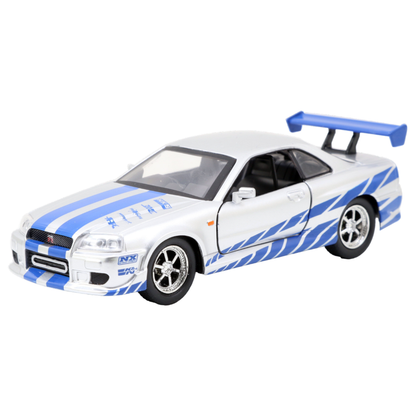 Jada Toys Fast & Furious 2002 Nissan Skyline GTR R34 Silver 1:32 Scale Hollywood Ride