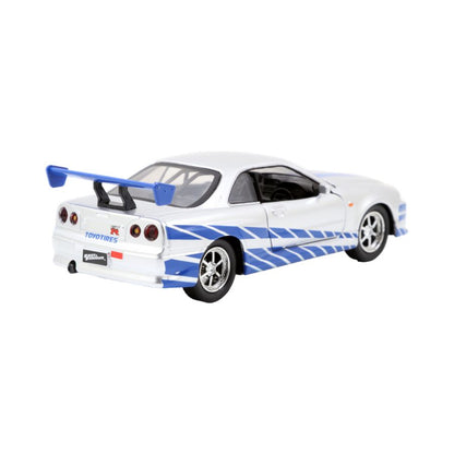 Jada Toys Fast & Furious 2002 Nissan Skyline GTR R34 Silver 1:32 Scale Hollywood Ride