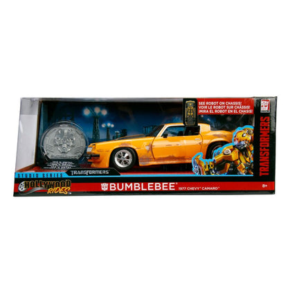 Jada Toys Transformers (2007) Bumblebee 1977 Chevy Camaro 1:24 Scale Hollywood Ride Diecast Vehicle