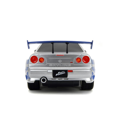 Jada Toys Fast & Furious 2002 Nissan Skyline GT R (BNR34) 1:16 Scale Remote Control Car
