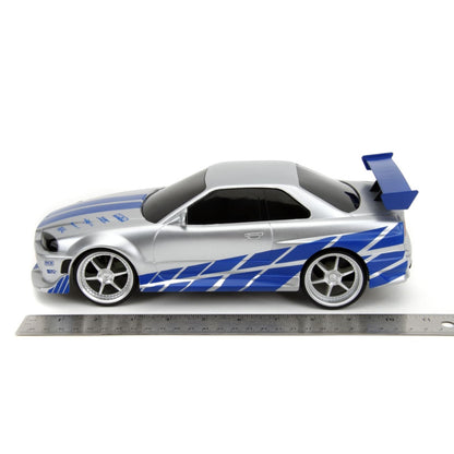 Jada Toys Fast & Furious 2002 Nissan Skyline GT R (BNR34) 1:16 Scale Remote Control Car