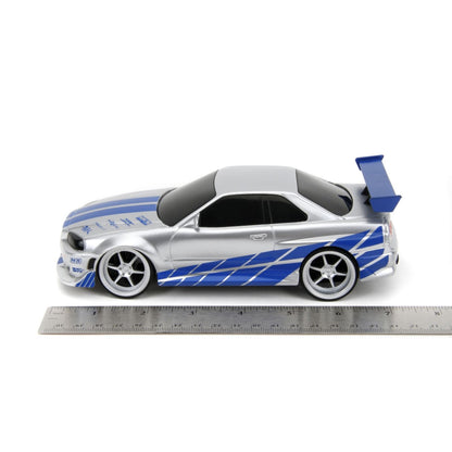 Jada Toys Fast & Furious 2002 Nissan Skyline GT R (BNR34) 1:24 Scale Remote Control Car