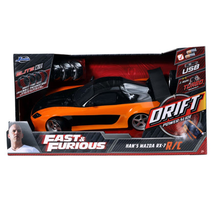 Jada Toys Fast & Furious Han's 1993 Mazda RX 7 Veilside 1:10 Scale Remote Control Drift Car