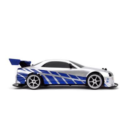 Jada Toys Fast & Furious 2002 Nissan Skyline GT R (BNR34) 1:10 Scale Remote Control Drift Car