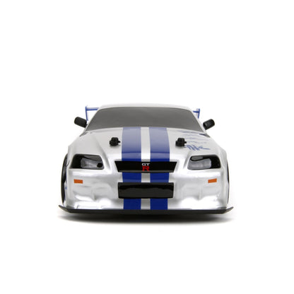 Jada Toys Fast & Furious 2002 Nissan Skyline GT R (BNR34) 1:10 Scale Remote Control Drift Car