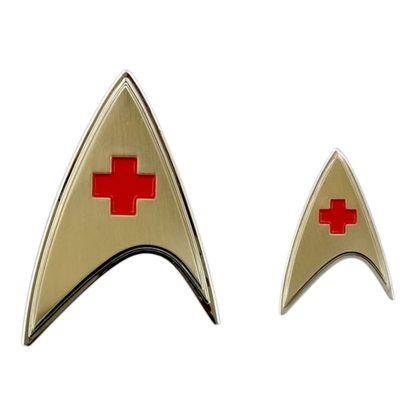 Quantum Mechanix Star Trek: Discovery Enterprise Medical Badge & Pin Set