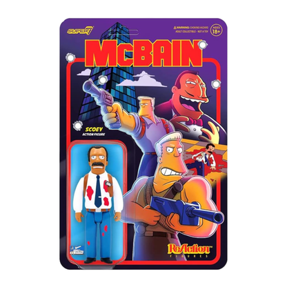 Super7 The Simpsons: McBain Scoey Reaction 3.75" Figure