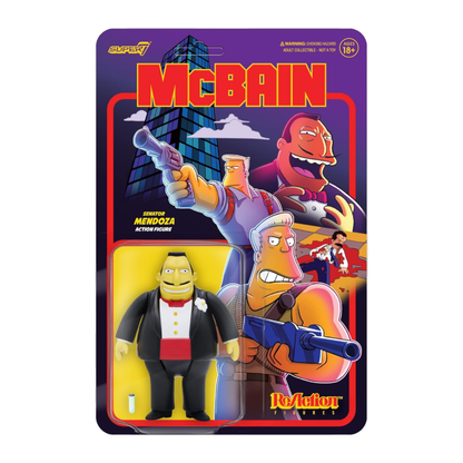 Super7 The Simpsons: McBain Senator Mendozza Reaction 3.75" Figure