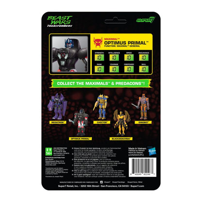 Super7 Transformers: Beast Wars Optimus Primal Reaction 3.75" Figure