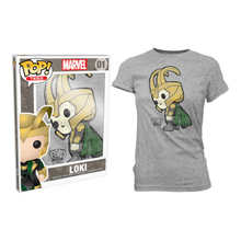Funko Pop Marvel Comics Loki Pop! T Shirt Womens Grey L