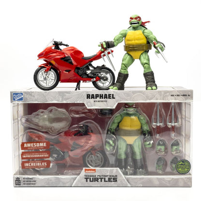 The Loyal Subjects Teenage Mutant Ninja Turtles (comics) Raphael Ninja with Red Motorcycle BST AXN Figure