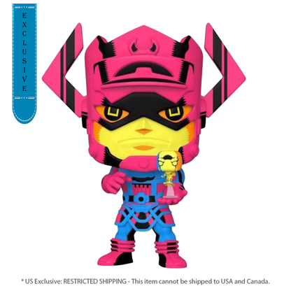 Funko Pop Fantastic Four (comics) Galactus Silver Surfer Black Light (with chase) US Excl 10" Pop! Vinyl
