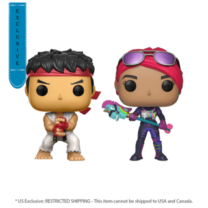 Funko Pop Street Fighter x Fortnite Ryu & Brite Bomber US Exclusive Pop! 2 Pack [RS]