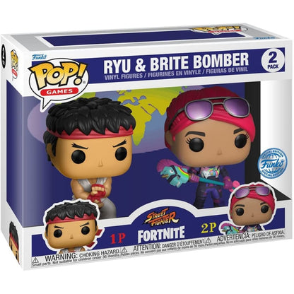 Funko Pop Street Fighter x Fortnite Ryu & Brite Bomber US Exclusive Pop! 2 Pack [RS]