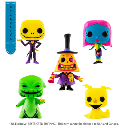 Funko Pop The Nightmare Before Christmas Black Light US Exclusive Pop! 5 Pack [RS]