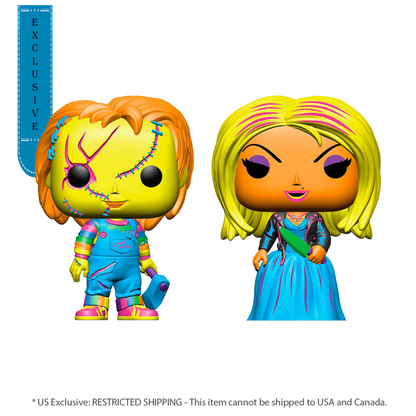 Funko Pop Child's Play 4: Bride of Chucky Chucky & Tiffany Black Light US Exclusive Pop! 2 Pack [RS]