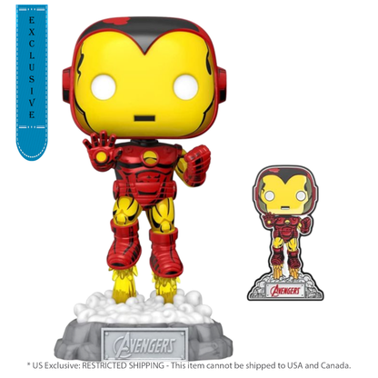 Funko Pop Marvel Comics Iron Man Avengers 60th US Exclusive Pop! Vinyl with Pin [RS]