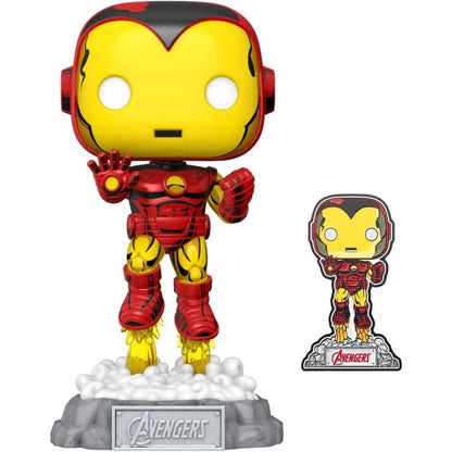 Funko Pop Marvel Comics Iron Man Avengers 60th US Exclusive Pop! Vinyl with Pin [RS]