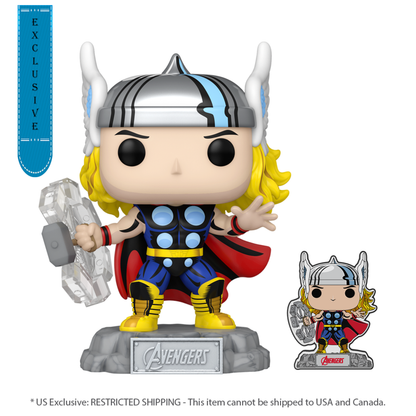 Funko Pop Marvel Comics Thor Avengers 60th US Exclusive Pop! Vinyl with Pin [RS]