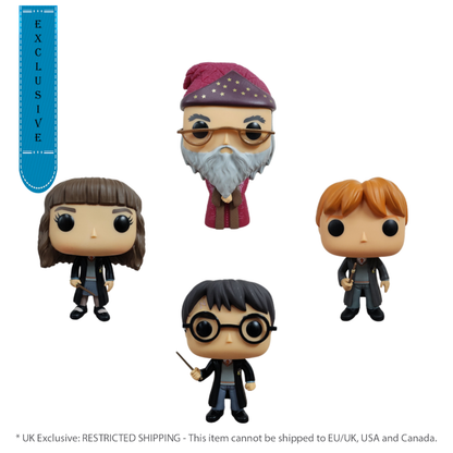 Funko Pop Harry Potter Harry, Hermione, Ron & Dumbledore UK Exclusive Pop! Vinyl 4 Pack [RS]