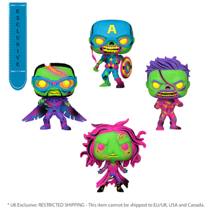 Funko Pop What If...? Blacklight UK Exclusive Pop! Vinyl 4 Pack [RS]