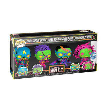 Funko Pop What If...? Blacklight UK Exclusive Pop! Vinyl 4 Pack [RS]