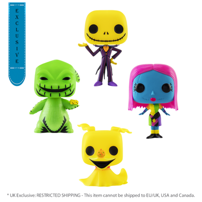 Funko Pop The Nightmare Before Christmas Blacklight UK Exclusive Pop! Vinyl 4 Pack [RS]