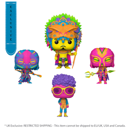 Funko Pop Black Panther 2: Wakanda Forever Blacklight UK Exclusive Pop! Vinyl 4 Pack [RS]